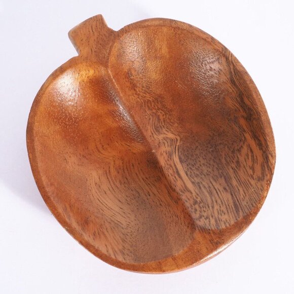 Vintage Spoon Rest Apple Double Wooden Philippines or Trinket Holder - Picture 1 of 7